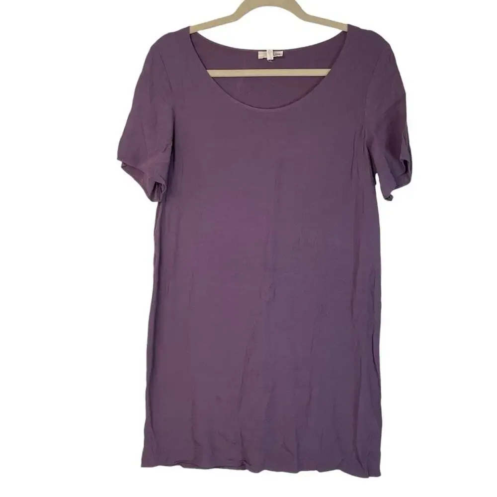 Aritzia Wilfred Free Teigen Dress Size M Purple Short Sleeve Midi Casual Minimal